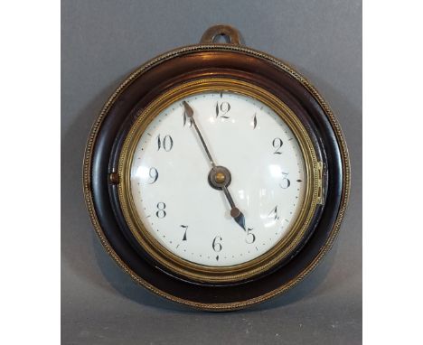 A 19th Century circular wall clock, the enamel dial with Arabic numerals, the engraved movement inscribed Newinvented, London