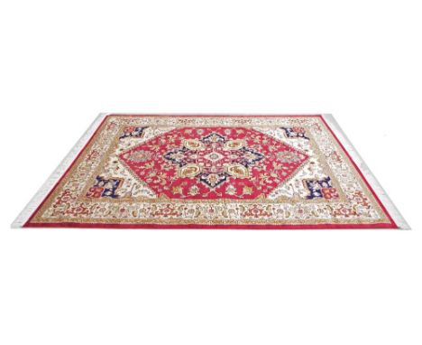 Heriz carpet with red ground, 110'' x 79''