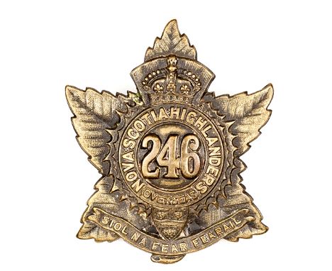 A C.E.F. cap badge of the 246th Bn (246A). GC Plate 3
