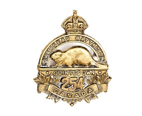 A similar cap badge of the 254th Bn, voided. VGC Plate 3