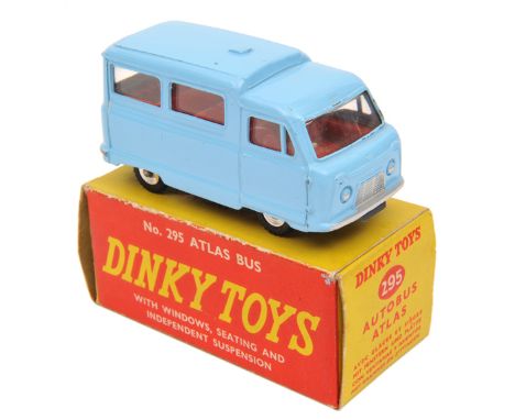 Dinky Toys Standard Atlas (295). A scarce example in all over light blue with red interior. Boxed, minor wear. Vehicle VGC-Mi