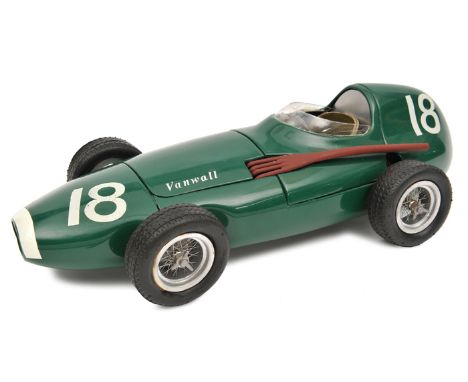 An impressive 1:12 scale resin model of a 1957’s Vanwall single seater Formula One racing car. In British Racing Green, RN18,