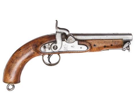 A scarce William IV Enfield percussion Coast Guard or Sea Service pistol,  12” overall, barrel 6”, with Enfield proofs, the b