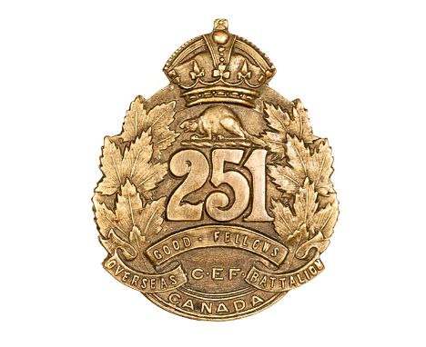A C.E.F. cap badge of the 251st Bn,  by Stanley & Aylward. GC. Plate 3