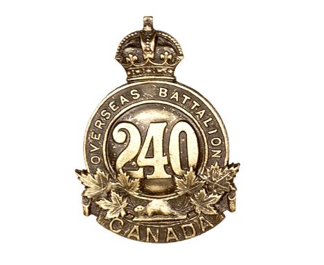 A similar cap badge of the 240th Bn, non voided. GC Plate 3