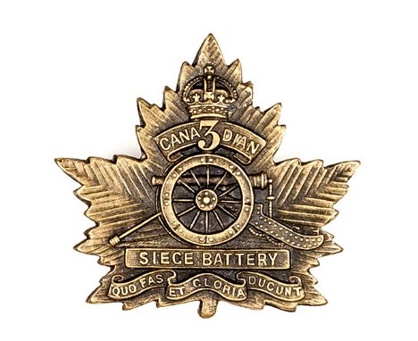 A C.E.F. cap badge of the 3rd Siege Battery (150.1.3B), GC. Plate 3