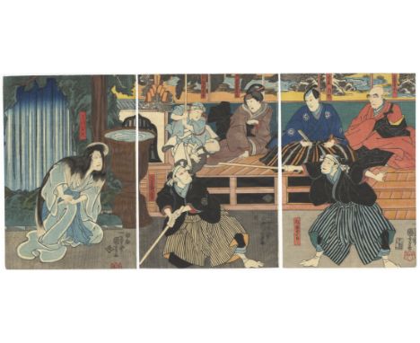 Artist: Kuniyoshi Utagawa (1798-1861)Title: Story of Tamiya BotaroPublisher: Ningyoya TakichiDate: c. 1847-1852Size: (L) 34.8