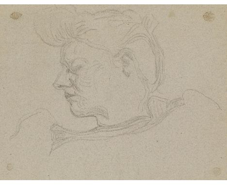 VELDE, HENRY VAN DE1863 Antwerpen - 1957 OberägeriTitel: Portrait der Maria Sèthe im Profil. Verso: Entwurfszeichnung für ein