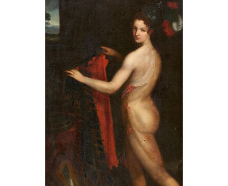FONTANA, LAVINIA1552 Bologna - 1614 RomUmkreisTitel: Minerva. Technik: Öl auf Leinwand. Montierung: Doubliert. Maße: 149 x 11