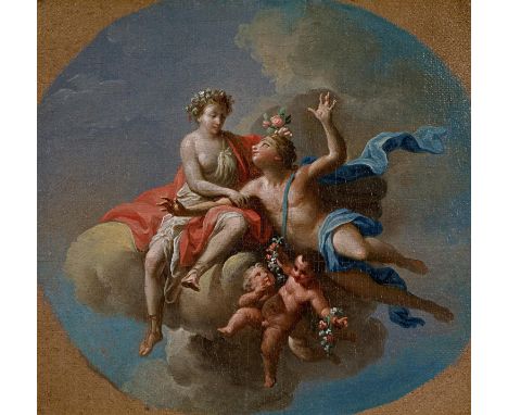 KNOLLER, MARTIN1725 Steinach - 1804 MailandTitel: Zephyr und Flora. Technik: Öl auf Leinwand. Montierung: Auf Karton gelegt. 