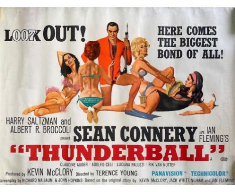 James Bond Thunderball (1965) British Quad film poster, starring Sean Connery, artwork by Robert McGinnis, United Artists, ro