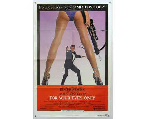 James Bond For Your Eyes Only (1981) Advance US One Sheet film poster, folded, 27 x 41 inches. 