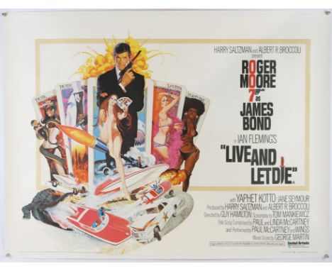 James Bond Live And Let Die (1973) British Quad film poster, starring Roger Moore, linen backed, 30 x 40 inches. 