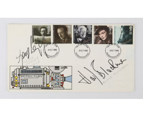 James Bond - First day cover signed by George Lazenby and Honor Blackman, 4.5 x 8.5 inches. Provenance: The vendor is an auto
