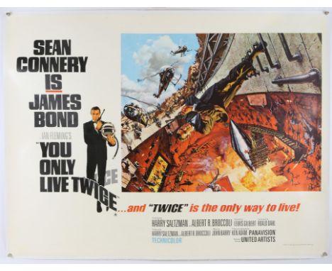 James Bond You Only Live Twice (1967) British Quad film poster, Style A (volcano), artwork by Frank McCarthy and Robert McGin