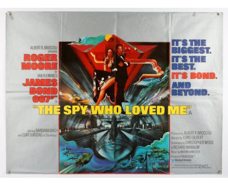 James Bond - The Spy Who Loved Me (1977) British Quad film poster for the 10th entry in the James Bond series, starring Roger