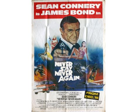 James Bond Never Say Never Again (1983) UK 40 x 60 film poster, starring Sean Connery, folded, 40 x 60 inches. 