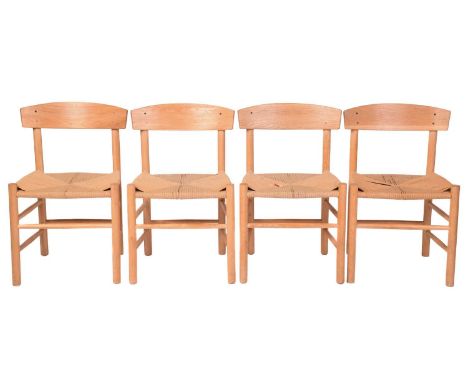 Børge Mogensen (1914-1973)Danish, a set of four J39 dining chairs, for Fredericia Furniture, in light oak with woven seats, 7