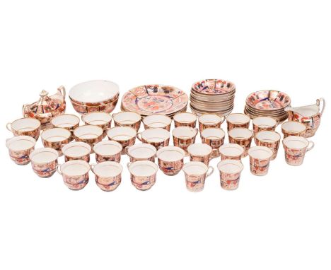 A Chamberlains Worcester No 240 "Japan" pattern (1802-1810) extensive matched tea service including cups saucers, lidded sucr