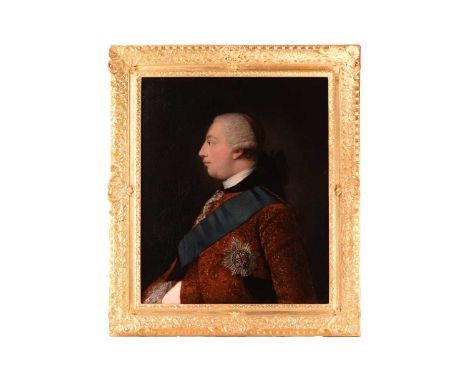 Studio of Allan Ramsay (1713-1784), Portrait of George III (1738-1820), circa 1763, oil on canvas, 77 x 64 cm, in a later gil