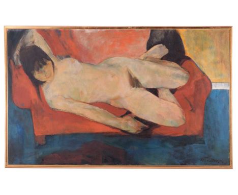William Robinson Thomson (1926-1988), Reclining Nude, signed W Thomson, oil on canvas, 91 cm x 56 cm, framed 94 cm x 58 cm.Th