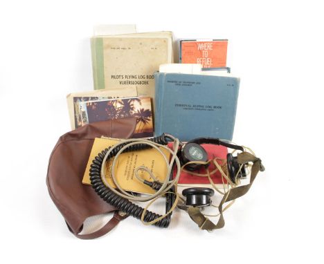 Box of Flying related Ephemera for Leon Ariel Segall Flew through WWII and became one of the First to be with Israel Defence 