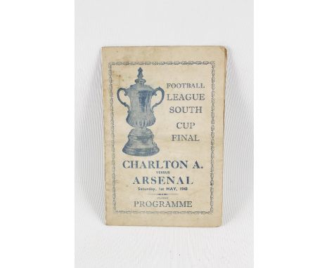 Charlton Athletic Versus Arsenal Saturday 1st May 1943. Football League South Cup Final Souvenir Programme 