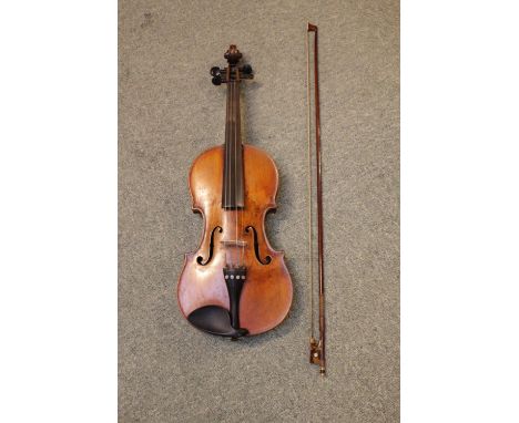 RICHARD DUKE OF LONDON; a full size English violin, branded 'Duke London' below the button, with one piece back, 59cm in tota