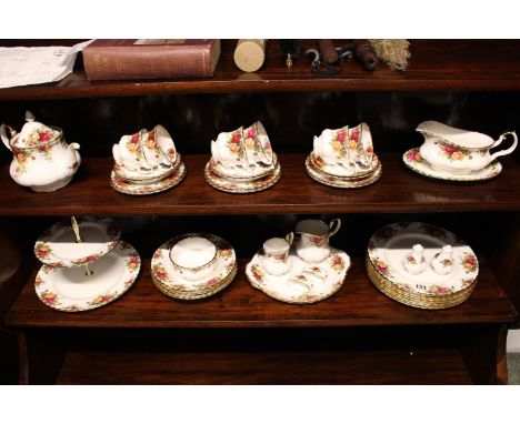 Extensive Royal Albert Old Country Roses Tea and Dinner service 