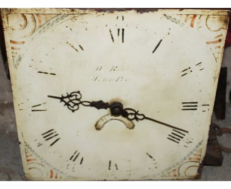 George III thirty-hour longcase clock, by Wm. Rider of Welshpool, with square painted dial in a yew wood case, 188cm high 