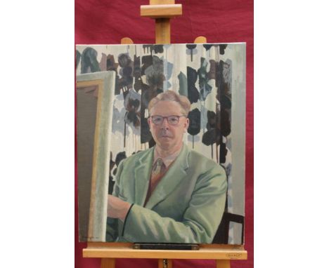 Fruin Bruce Charles Bravington (1910-2000) oil on canvas - portrait of an artist at an easel, signed and dated 1967, unframed