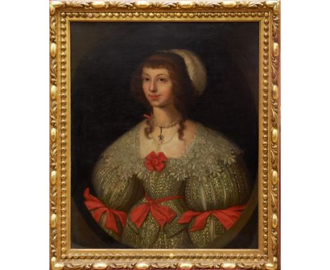 Cornelius Johnson known as Cornelis I Janssens Van Ceulen (1593-1661) oil on canvas - portrait of Lady Sophia Talbot, half le