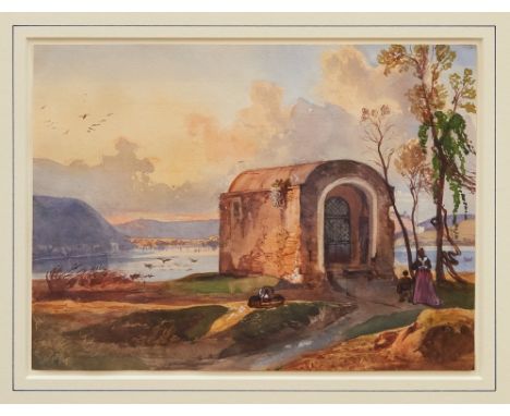 Giacinto Gigante (1806-1876) with additions by a Borbone pupil, probably Princess Maria Annunziata di Borbone (1843-1871). Ar