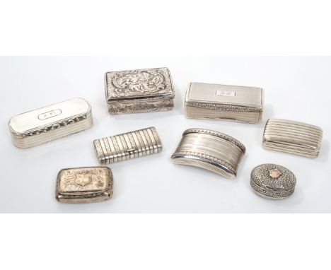 Late George II silver snuff box box of rectangular form with engraved foliate decoration and engraved presentation inscriptio