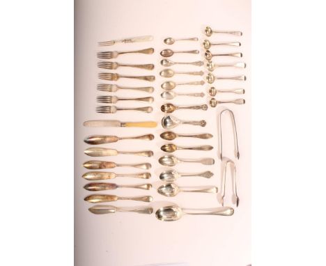 Selection of miscellaneous silver Georgian and later flatware (various dates and makers). All at approximately 14ozs, togethe
