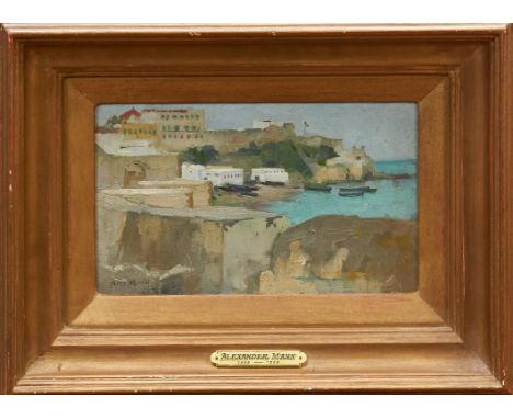 Alexander Mann (1853-1908) oil on panel - Tangiers, signed and dated ‘92, in gilt frame, 13.5cm x 23cm Provenance: The Fine A