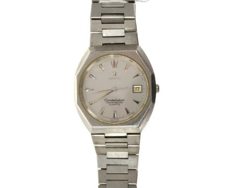 Gentlemen’s Omega Constellation Chronometer Quartz stainless steel wristwatch with circular dial, date aperture, applied stee