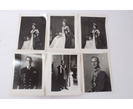 Collection of black and white Royal portrait photographs of HM The Queen and HRH The Duke of Edinburgh, formerly the property