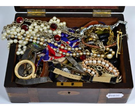 A collection of jewellery and watches, to include: a silver and enamel tank regiment sweetheart brooch; a silver and enamel w