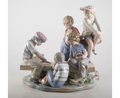 A large Nao group, 'The Card Sharks', 34cm.