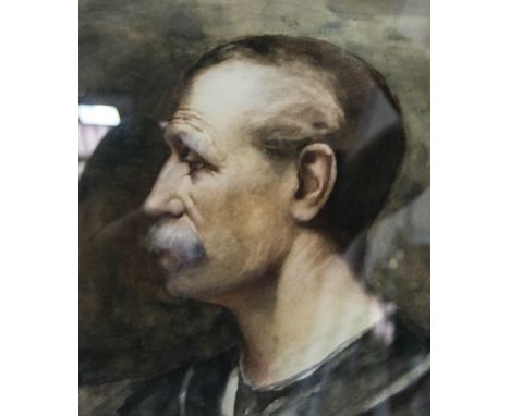 H. Reynolds, Portrait of a man, head length in profile, signed and dated 1909, 26.5cm x 23cm.