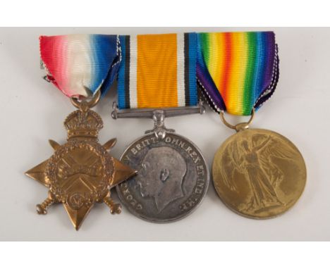 Medal: World War I group of three including Great British War Medal, Victory medal, 1914-15 Star, awarded to 2230 Private R. 