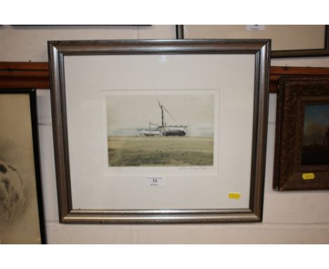 John Knapp Fisher, signed limited edition print of Aldeburgh beach