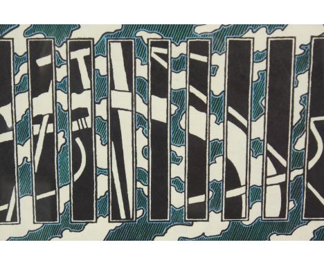 Trevor Frankland, an abstract lithograph, hand signed and numbered in pencil, in a gilt and glazed frame. H.70 W.90cm. 