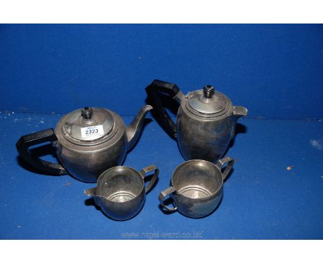 An EPNS Teaset comprising teapot, hot water jug, two handled sucrier and a cream jug.