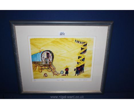 A framed and mounted Irene George limited edition Print, no. 116/950, entitled 'Desert Fortune'.