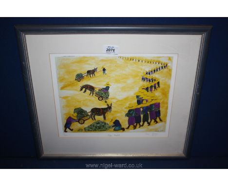An Irene George limited edition Print, no. 115/950 entitled 'Melon Market'.