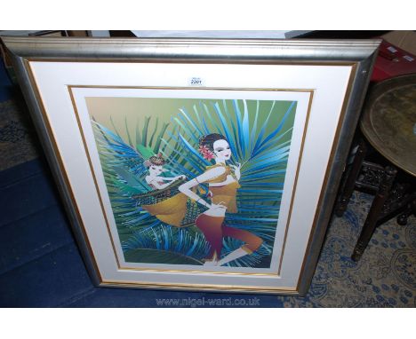 A Scarlett Chou 'Mother &amp; Child' limited edition Print with certificate, no. 137/195, (Giclee on paper)