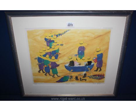 A framed and mounted Irene George limited edition Print, no. 556/800, entitled 'Desert Bath'.