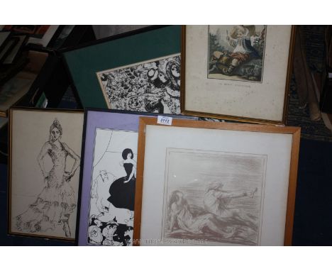 A quantity of Prints to include Senge Lifan dancing with French ballet, a print of a slender-billed Cockatoo, Le Petit Topage